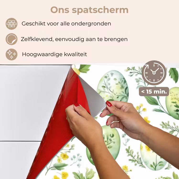 Patroon - Groen - Eieren keuken achterwand spatscherm klein -spatscherm_NL