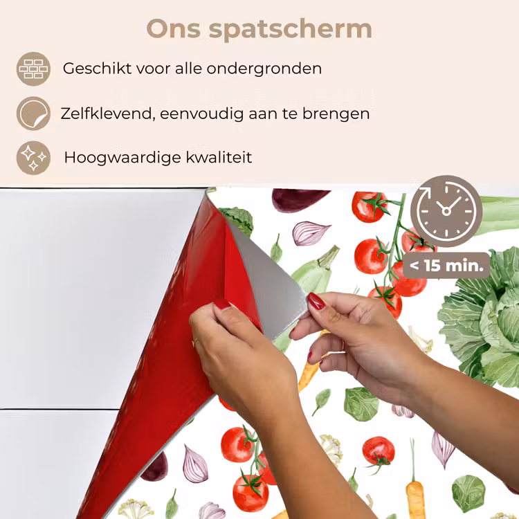 Patroon - Groente - Aquarel keuken achterwand spatscherm klein 900 -spatscherm_NL