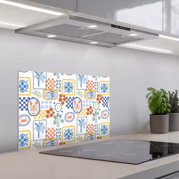 Zee - Sfeer - Tomaat - Mozaïek keuken achterwand spatscherm klein 900 -3d_schuin
