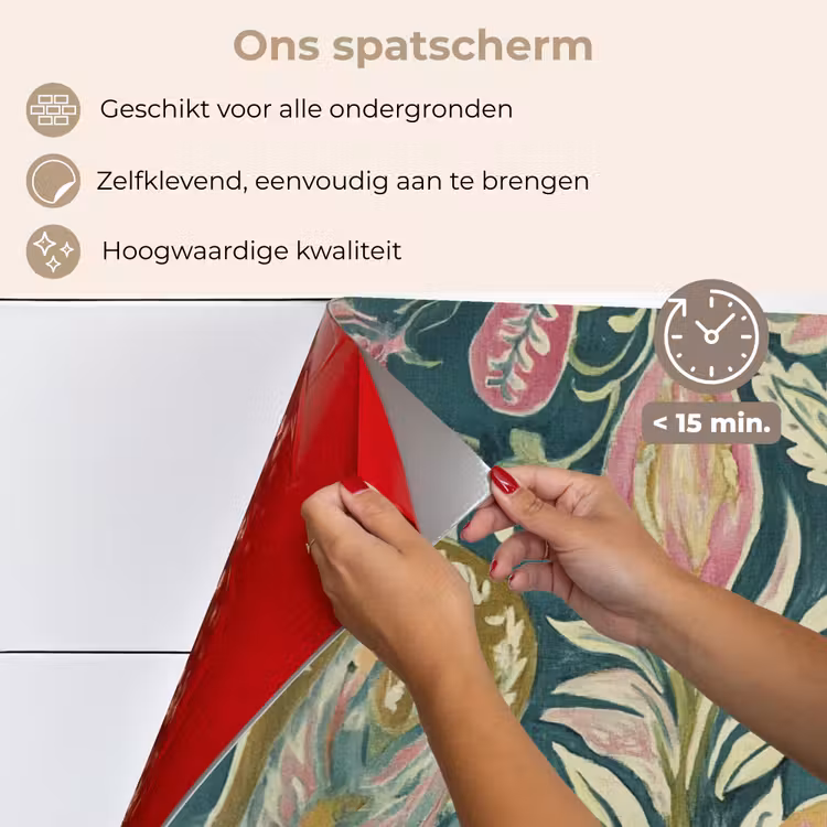 Patroon - Kleurrijk - Sierlijk - Groen keuken achterwand spatscherm klein -spatscherm_NL