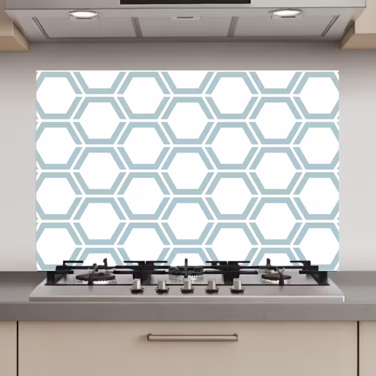 Patroon - Lijn - Design - Hexagon keuken achterwand spatscherm klein 900 -3d_website