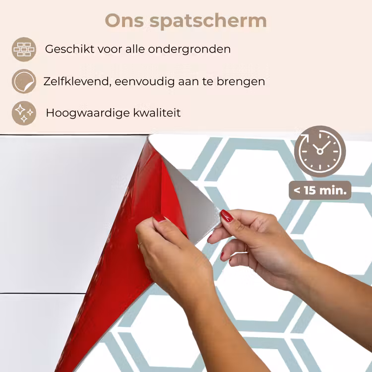 Patroon - Lijn - Design - Hexagon keuken achterwand spatscherm klein 900 -spatscherm_NL