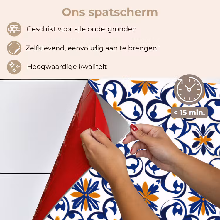 Patroon - Modern - Kleurrijk keuken achterwand spatscherm klein 900 -spatscherm_NL