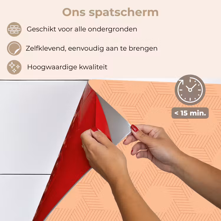 Patroon - Oranje - Lijnen keuken achterwand spatscherm klein 900 -spatscherm_NL