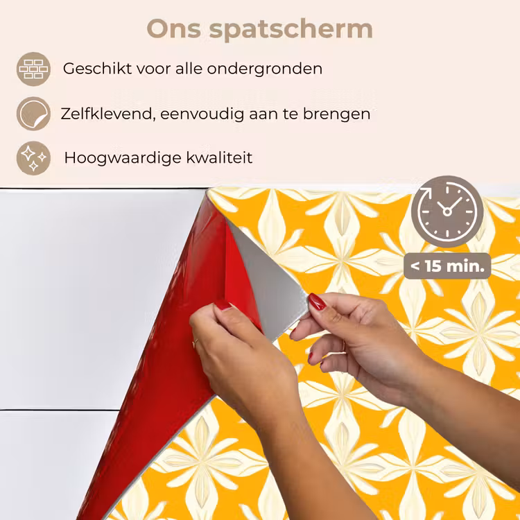 Patroon - Retro - Geel keuken achterwand spatscherm klein 900 -spatscherm_NL