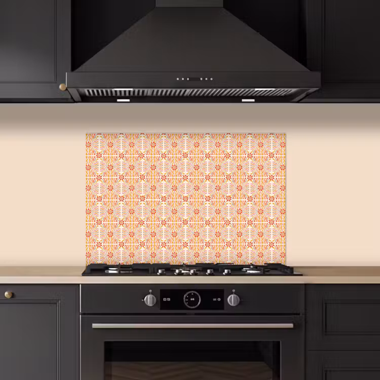 Patroon - Retro - Kleur keuken achterwand spatscherm klein 900 -sfeer1