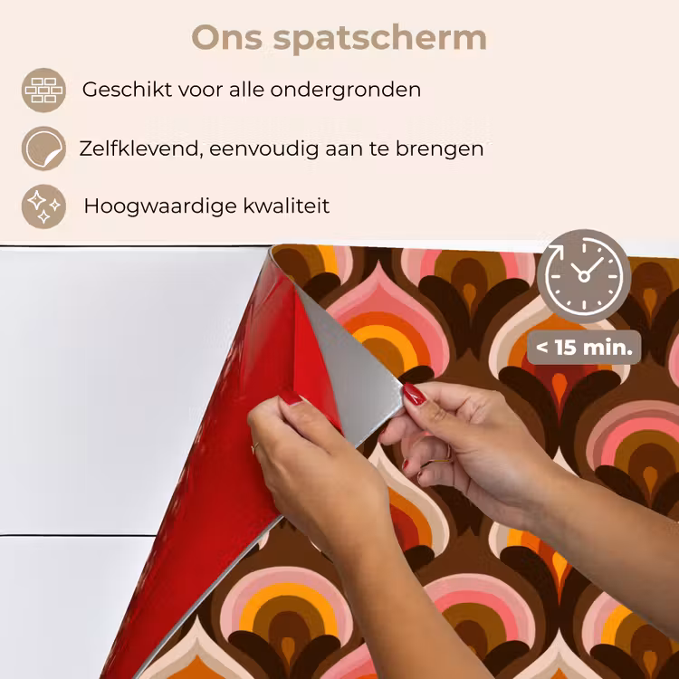 Patroon - Retro - Kleurrijk keuken achterwand spatscherm klein 900 -spatscherm_NL