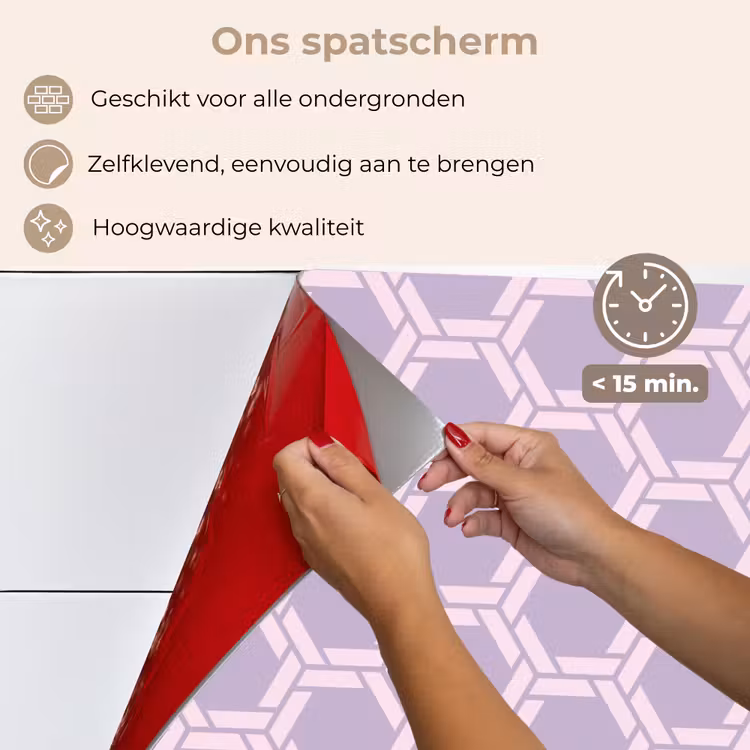 Patroon - Roze - Paars keuken achterwand spatscherm klein 900 -spatscherm_NL