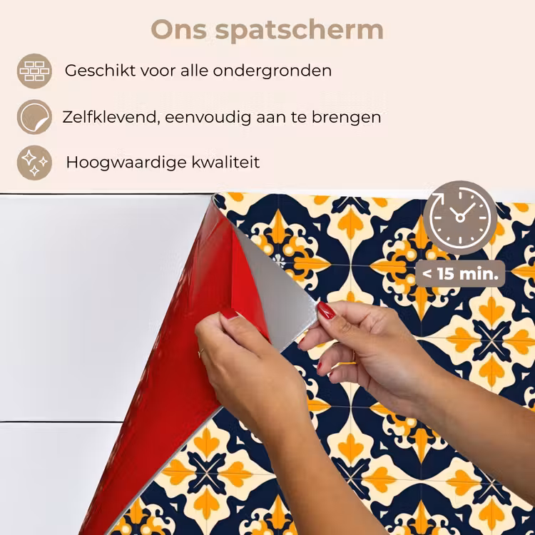 Patroon - Siertegel - Kleurrijk keuken achterwand spatscherm klein 900 -spatscherm_NL
