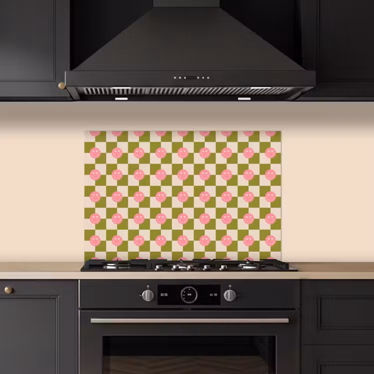 Patroon - Smileys - Blokken keuken achterwand spatscherm klein 900 -sfeer1