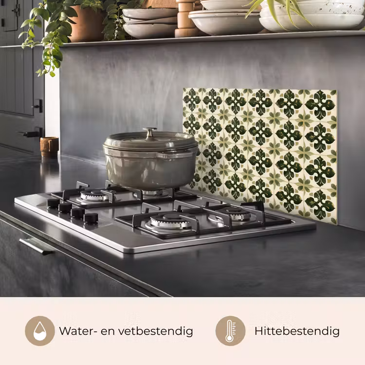 Patroon - Tegel - Groen keuken achterwand spatscherm klein 900 -usp_NL