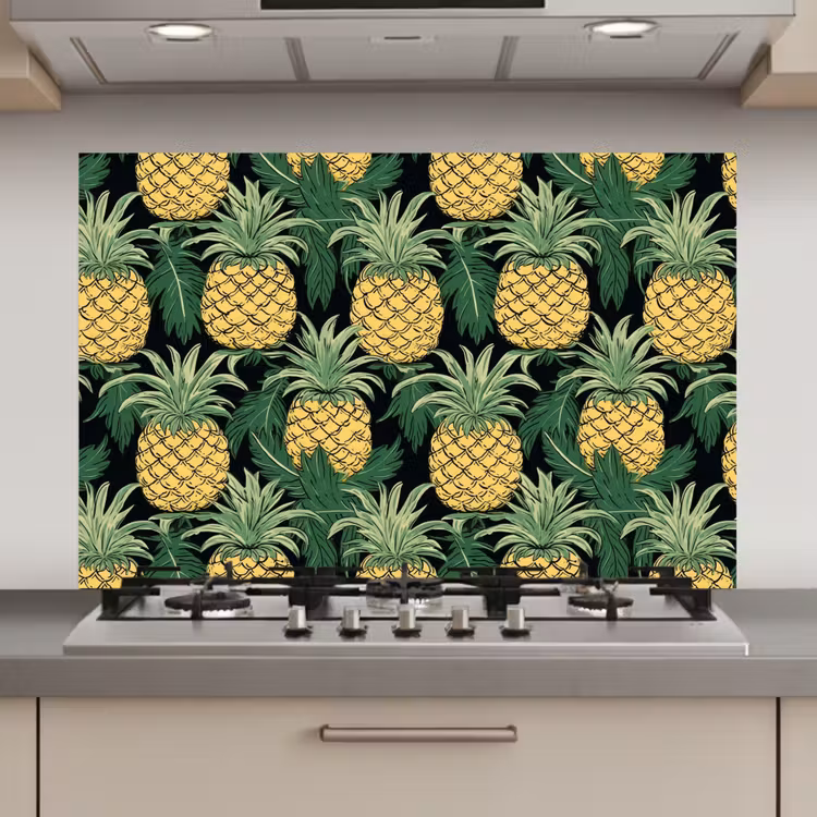 Patroon - Tropisch - Ananas - Illustratie keuken achterwand spatscherm klein 900 -3d_website
