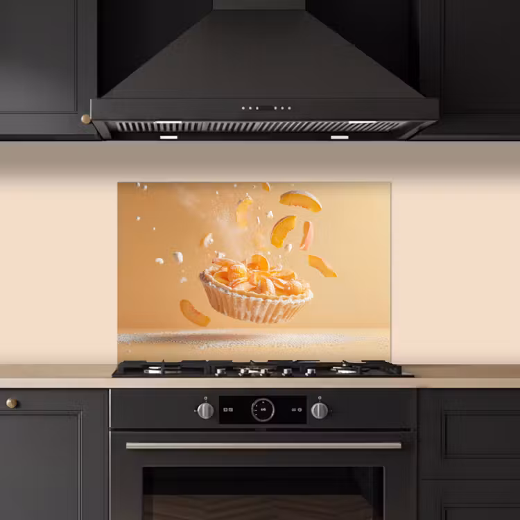 Peach - Eten - Taart - Oranje keuken achterwand spatscherm klein -sfeer1