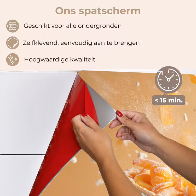 Peach - Eten - Taart - Oranje keuken achterwand spatscherm klein -spatscherm_NL