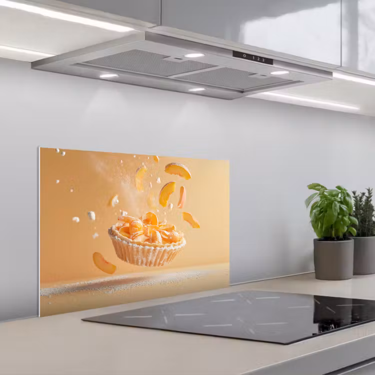 Peach - Eten - Taart - Oranje keuken achterwand spatscherm klein -3d_schuin