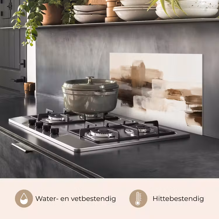 Penseelstreken - Abstract landschap - Rust keuken achterwand spatscherm klein -usp_NL