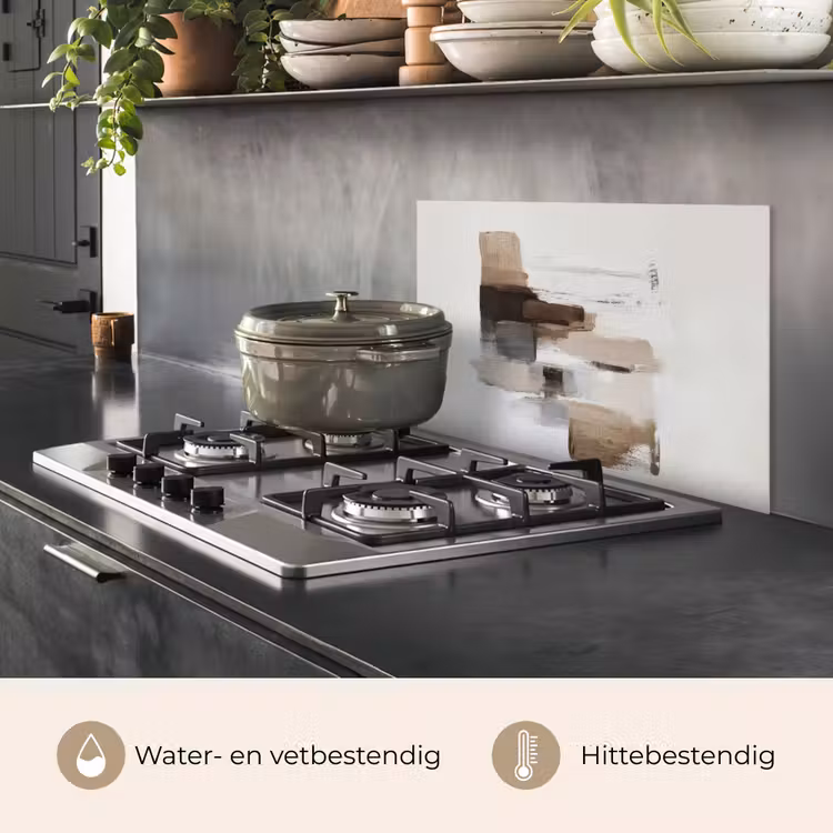 Penseelstreken - Balans - Beige - Bruin keuken achterwand spatscherm klein -usp_NL