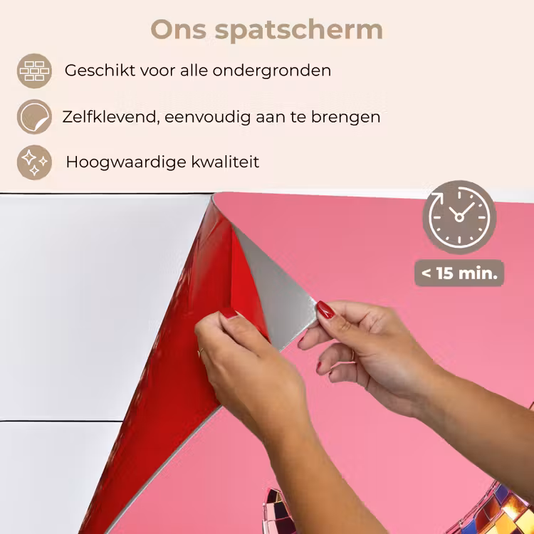 Peper - Disco - Rood - Glitter keuken achterwand spatscherm klein -spatscherm_NL