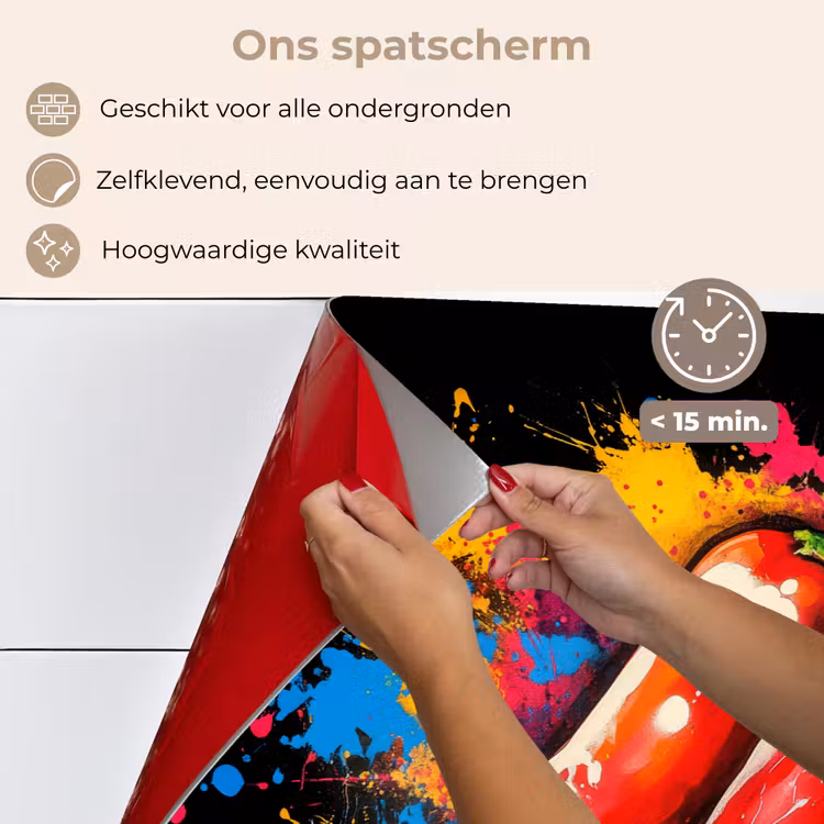 Peper - Graffiti - Verf - Abstract - Modern - Kleurrijk keuken achterwand spatscherm klein -spatscherm_NL