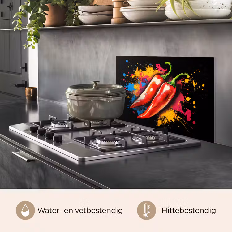 Peper - Graffiti - Verf - Abstract - Modern - Kleurrijk keuken achterwand spatscherm klein -usp_NL