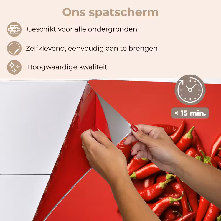 Pepers - Rood - Hart keuken achterwand spatscherm klein -spatscherm_NL