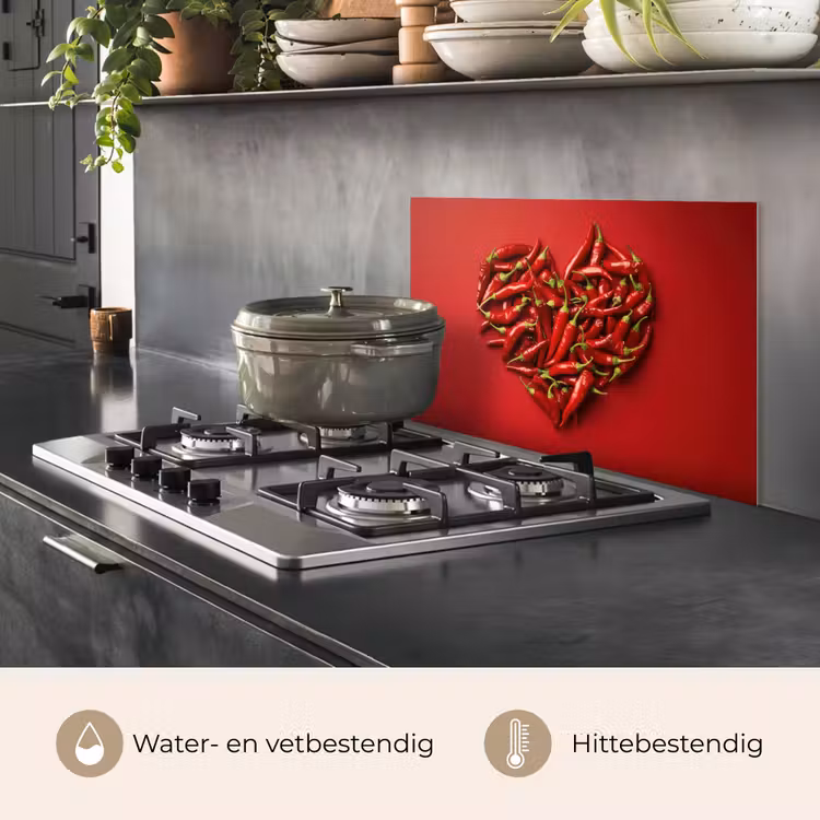 Pepers - Rood - Hart keuken achterwand spatscherm klein -usp_NL