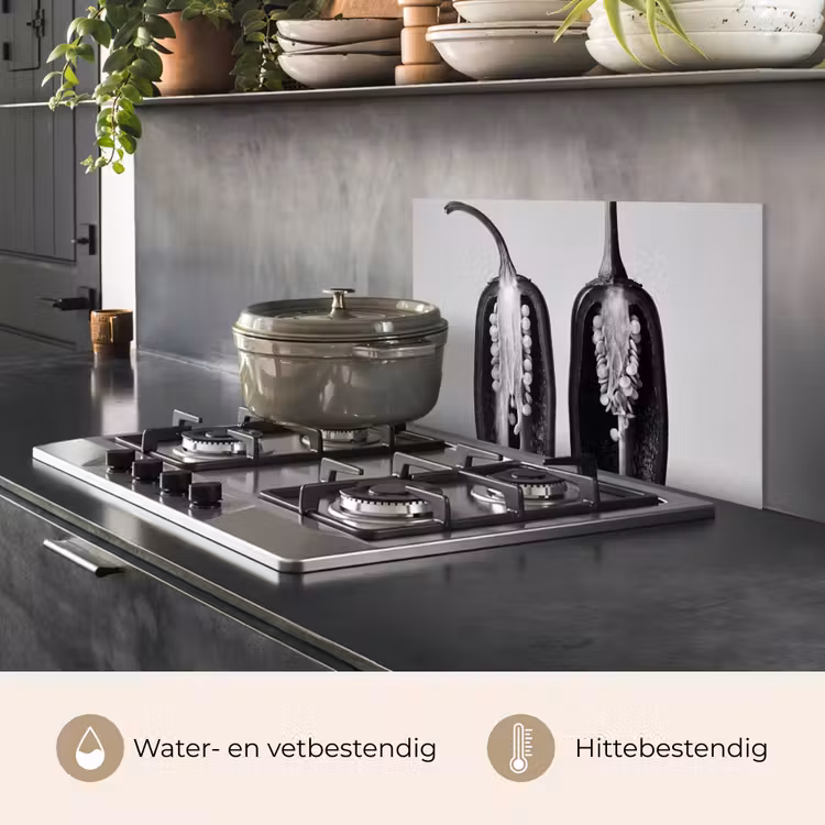 Pepers - Zwart - Wit - Zaadlijsten keuken achterwand spatscherm klein -usp_NL