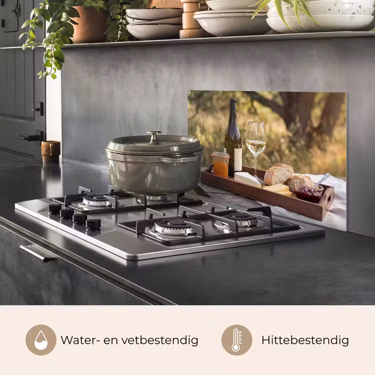 Picknick - Wijn - Kaasplankje keuken achterwand spatscherm klein -usp_NL