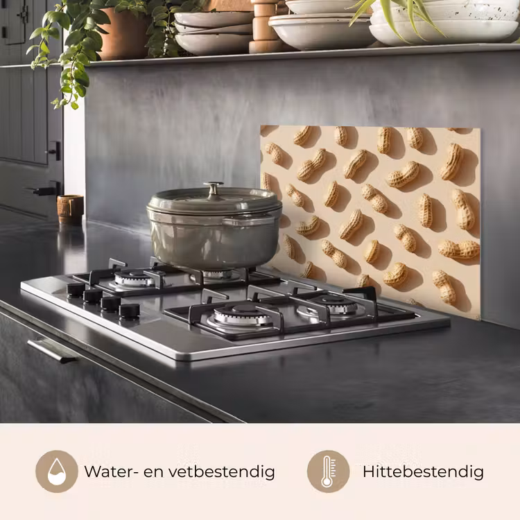 Pinda's - Patroon - Beige keuken achterwand spatscherm klein -usp_NL
