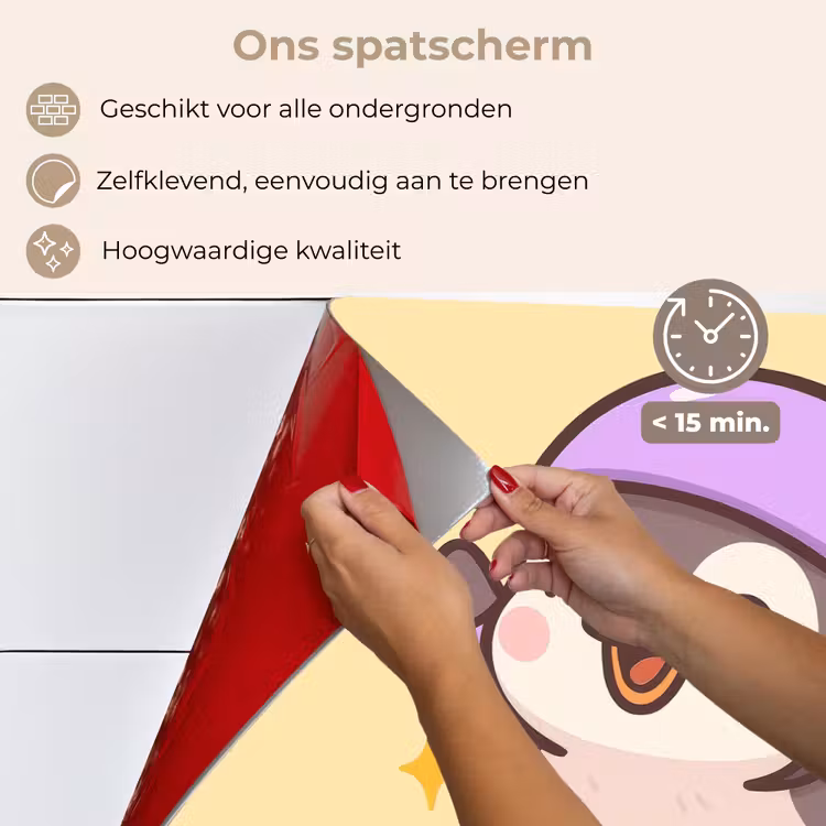 Pinguïn - Rolschaatsen - Geel - Energiek keuken achterwand spatscherm klein -spatscherm_NL