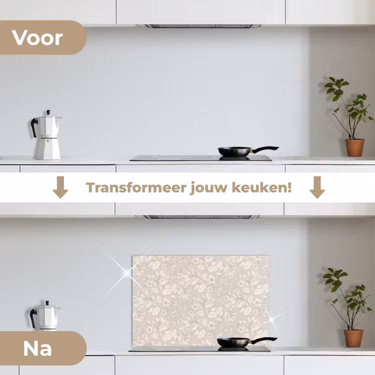 Pioenrozen - Bloesem - Bessen keuken achterwand spatscherm klein 900 -voor_na_NL