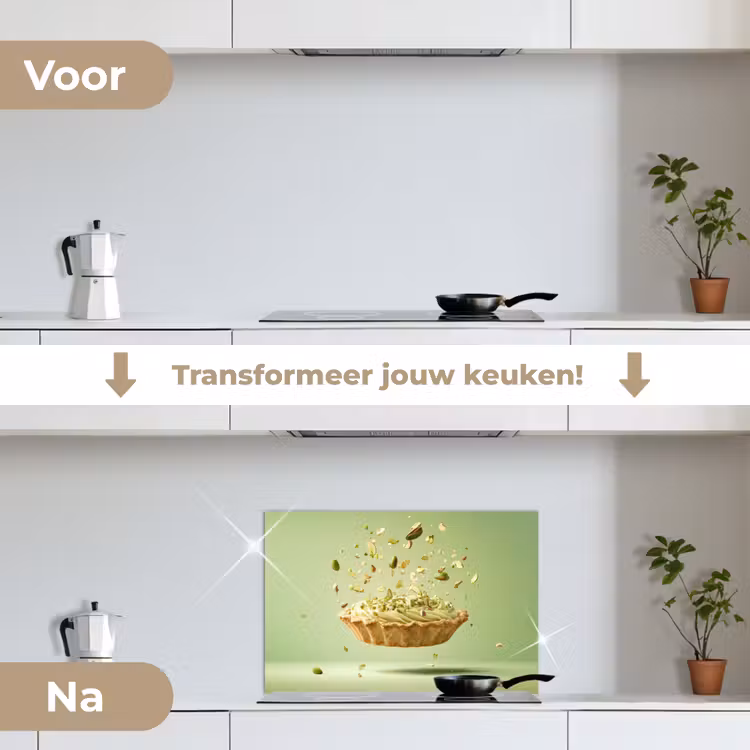 Pistache - Taart - Noten - Eten keuken achterwand spatscherm klein -voor_na_NL