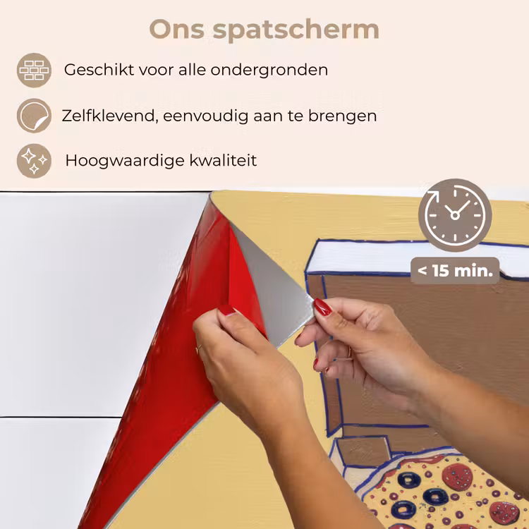 Pizza - Doos - Salami - Illustratie keuken achterwand spatscherm klein -spatscherm_NL