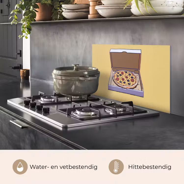 Pizza - Doos - Salami - Illustratie keuken achterwand spatscherm klein -usp_NL