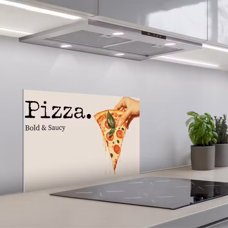 Pizza - Kaas - Pepperoni keuken achterwand spatscherm klein -3d_schuin