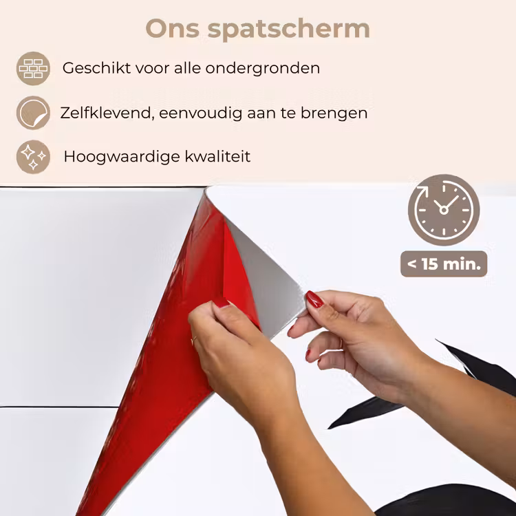Plant - Bladeren - Minimalistisch - Zwart keuken achterwand spatscherm klein -spatscherm_NL