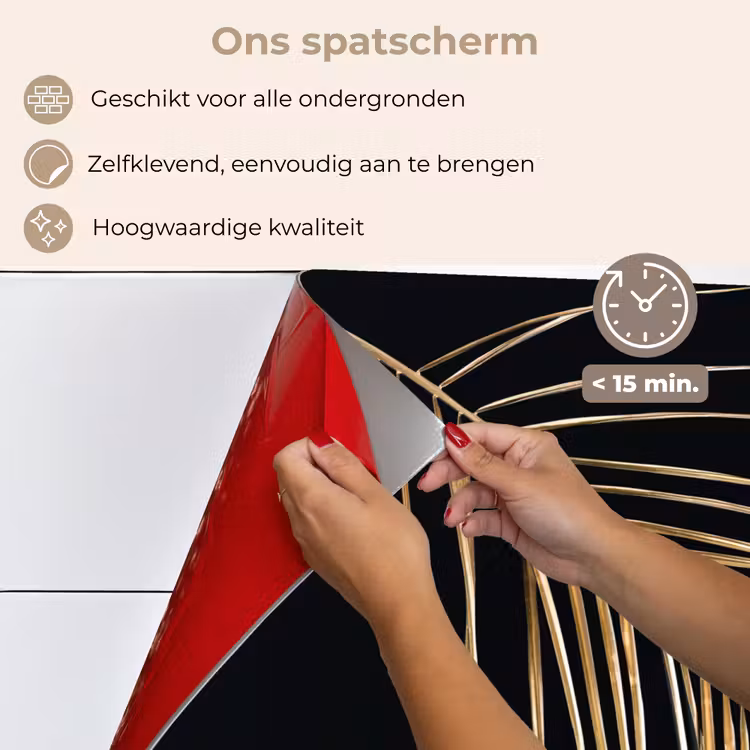 Planten - Goud - Zwart - Bladeren - Luxe keuken achterwand spatscherm klein -spatscherm_NL