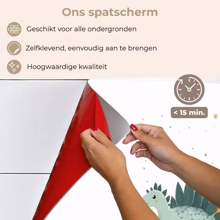 Planten - Sterren - Dinosaurussen - Oranje keuken achterwand spatscherm klein -spatscherm_NL