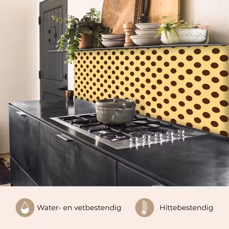 Polka Dot - Stippen - Retro - Geel - Bruin keuken achterwand 2 middel 871 -usp_NL