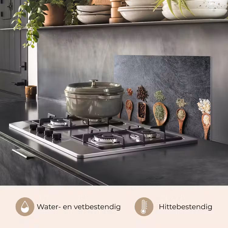 Pollepel - Kruiden - Specerijen - Industrieel keuken achterwand spatscherm klein -usp_NL