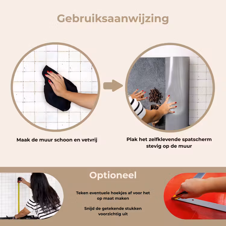 Pollepel - Kruiden - Specerijen - Industrieel keuken achterwand spatscherm klein -gebruiksaanwijzing_NL