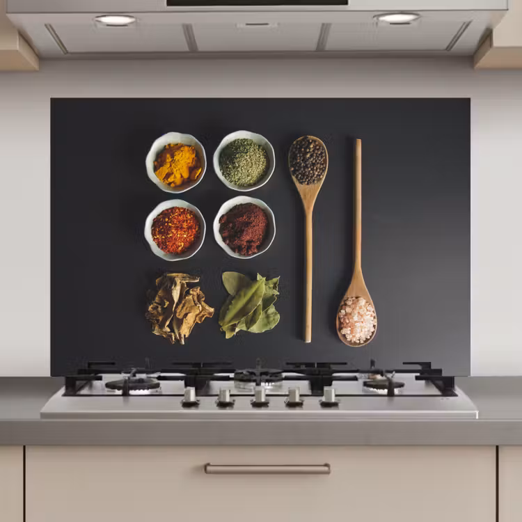 Pollepel - Specerijen - Kruiden - Groen - Bruin - Rustiek keuken achterwand spatscherm klein -3d_website