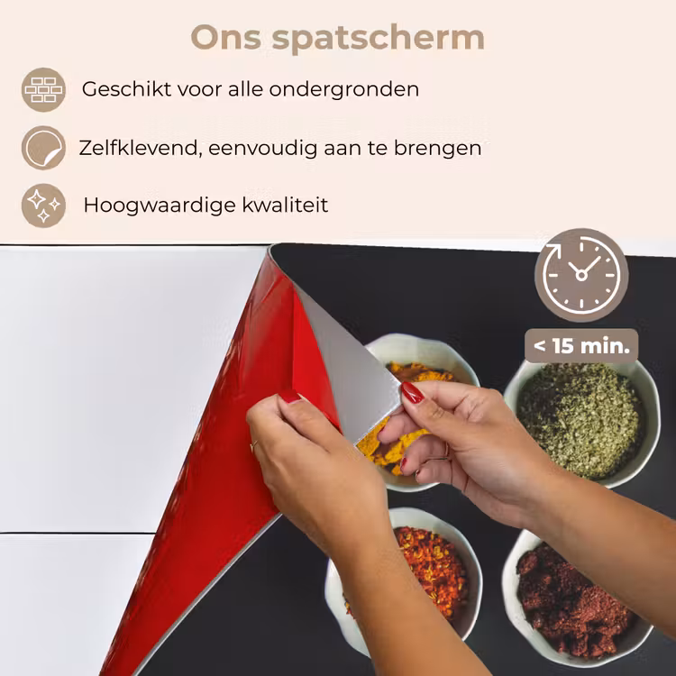 Pollepel - Specerijen - Kruiden - Groen - Bruin - Rustiek keuken achterwand spatscherm klein -spatscherm_NL