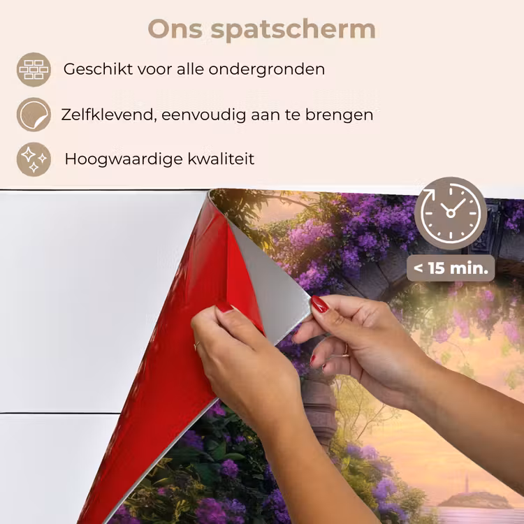 Poort - Paars - Bloemen keuken achterwand spatscherm klein -spatscherm_NL
