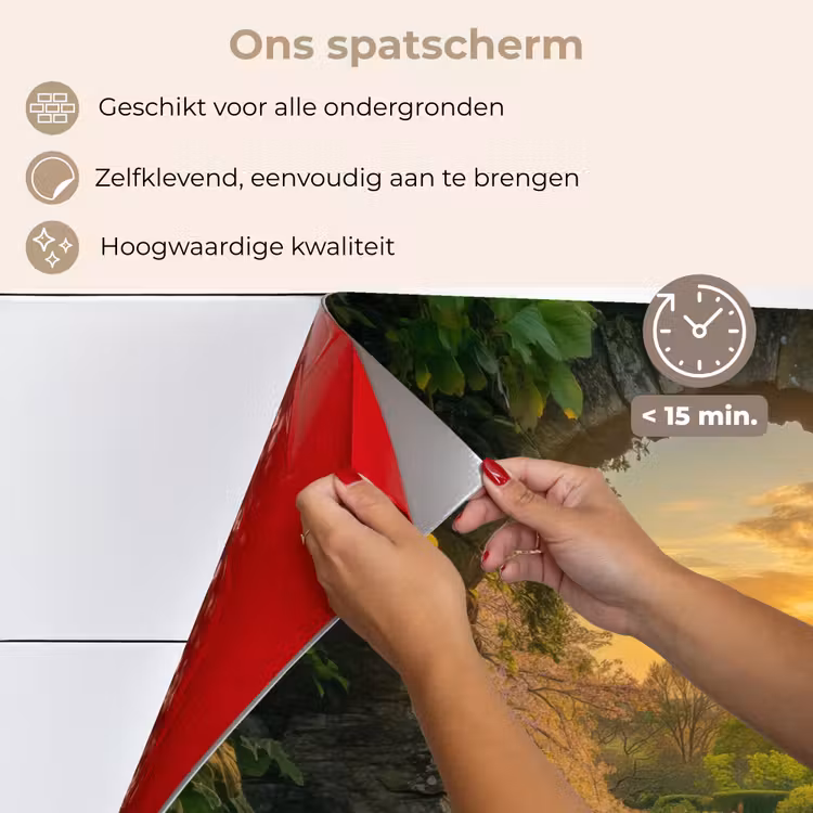 Poort - Planten - Zonsondergang keuken achterwand spatscherm klein -spatscherm_NL