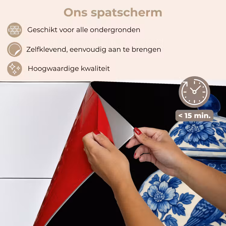 Pot - Delfts Blauw - Bloemen keuken achterwand spatscherm klein -spatscherm_NL