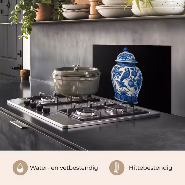 Pot - Delfts Blauw - Bloemen keuken achterwand spatscherm klein -usp_NL