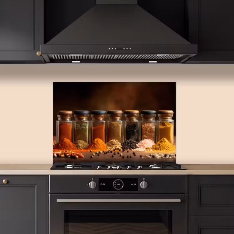 Potjes - Kruiden - Specerijen - Korrels keuken achterwand spatscherm klein -sfeer1