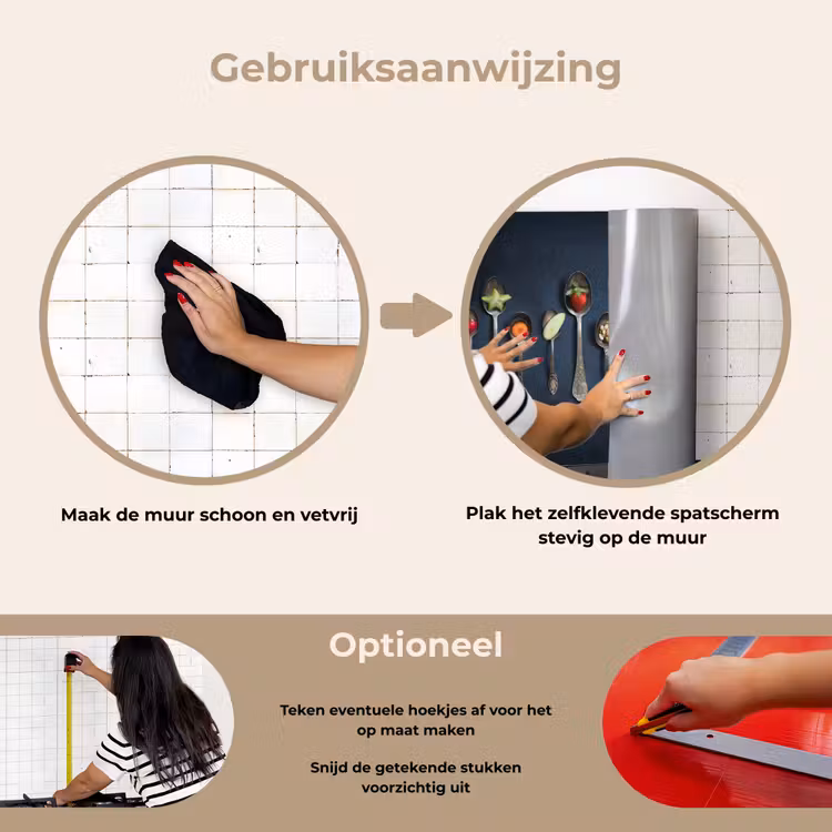 Proeverij in Lepels keuken achterwand spatscherm klein -gebruiksaanwijzing_NL