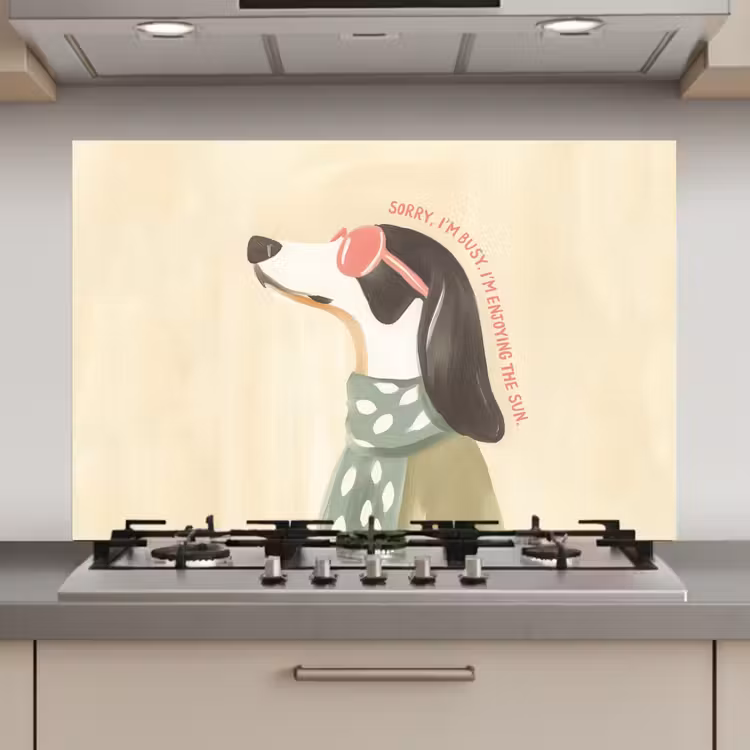 Quote - Hond - Zonnebril keuken achterwand spatscherm klein -3d_website